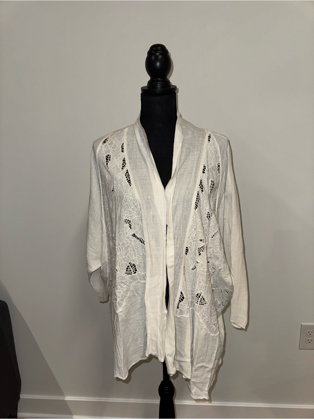 Free People Cream Lace Kimono